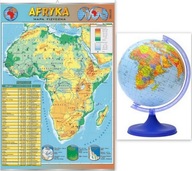 Globus 160mm polityczny + Afryka - mapa fizyczna