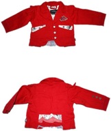 VILLA HAPP -Červené džínsové sako- 4-6 m 68 cm