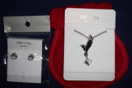 SWAROVSKI KOMPLET pozłacane 18 karatowym złotem