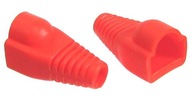 Wtyk 8P/8C RJ45 osłona czerwona - 10 sztuk