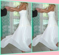 Sukienka ŚLUB WESELE KORONKA 34-36 plus buty 38-39