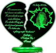 WALENTYNKI LED 4 KOLORY ZŁAMANE SERCE Z FOTO