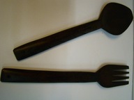 Drewniane sztućce ozdobny widelec i łyżka