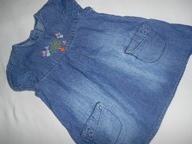 H&M ŚLICZNA SUKIENKA JEANS HAFT 80