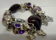 Bransoletka fioletowe serca ala modułowa