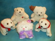 Maskotki miś z grzechotką lub z czapeczką