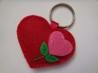 Brelok SERDUSZKO Z KWIATEM z filcu*