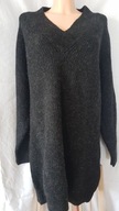 ZARA KNIT sweter sukienka CIEMNO SZARY oversize S