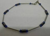 Srebrna bransoletka lata 90te granatowa