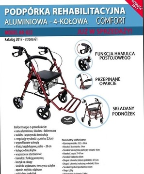 КОЛЕСА 4-КОЛЕСНЫЕ, ПОДСТАВКА, СКЛАДНОЙ БАЛКОН С ПОДСТАВКАМИ ДЛЯ НОГ, КРАСНЫЙ, ЛЕГКИЙ