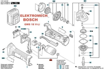 ДВИГАТЕЛЬ УГЛОВОЙ Шлифмашины BOSCH GWS 18 V-Li