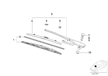 Направляющая стеклоочистителя BMW E39 520 523 525 528 530