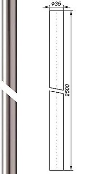 РУКОЯТКА ДЛЯ АНТЕННОЙ МАЧТЫ АЛЮМИНИЕВАЯ ТРУБА 2,5 м 250 СМ