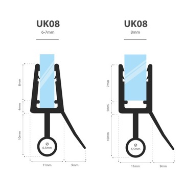 Uszczelka kabiny prysznicowej 200cm 6 7 8 mm UK08