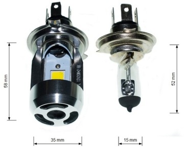 Светодиодная лампа H4 HS1 для мотоцикла
