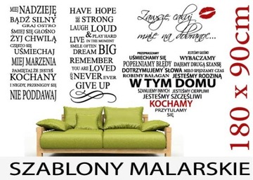 SZABLONY MALARSKIE cytaty napisy na ścianę XXL