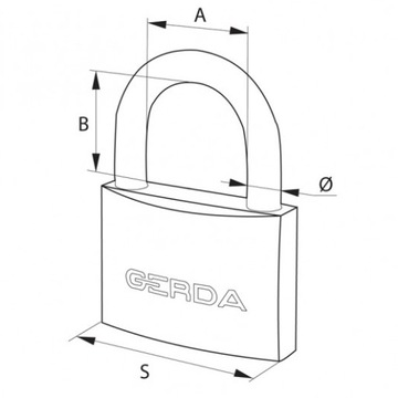 ЧУГУННЫЙ НАВЕСНОЙ ЗАМОК GERDA KZZS 40 С ЗАЩЕЛКОЙ 40 мм