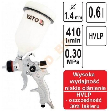 YATO PISTOLET LAKIERNICZY HVLP 0.6L 1.4 MM YT-2340