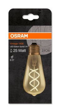 Светодиодная лампа 5W 25W Декоративная OSRAM Vintage EDISON