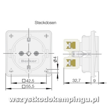 Внутренняя розетка 230В Berker Schuko White