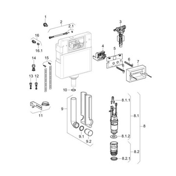 Поплавковый клапан Geberit для заполнения рамы