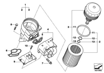 Масляный фильтр и прокладка корпуса BMW E46 E60 E81