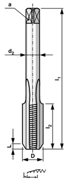 Метчики Метчик М12 3-х предметный ручной HSS DIN 352