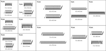 SPRĘŻYNKI ZESTAW SPRĘŻYNEK MIX RODZAJÓW 200 SZT