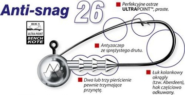 Джиг-головка MUSTAD ANTI-SNAG 3 шт 3/0 10 г.