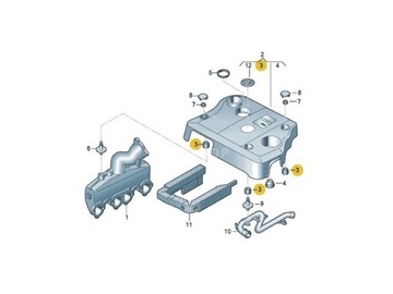 Оригинальная резиновая втулка крышки двигателя 038103638K VW Audi