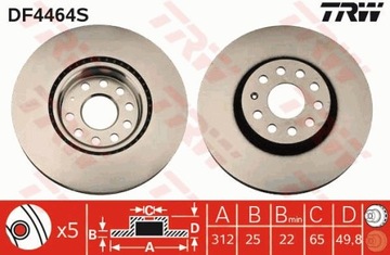 Tarcze Klocki TRW Przód VW PASSAT B6, B7, CC 312mm