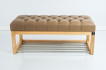 120 Producent Ławka Pikowana Cappuccino EMRA WOOD