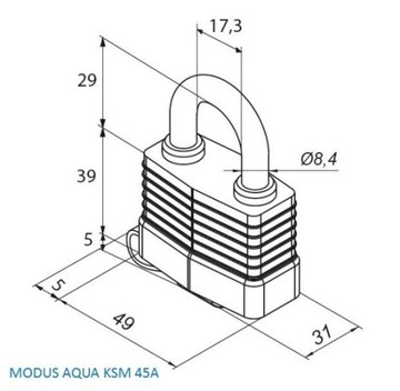 НАВЕСНЫЕ ЗАМКИ GERDA MODUS AQUA ВОДОСТОЙКИЕ 45