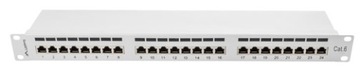 PATCH PANEL 24 PORT 1U KAT.6 FTP SZARY LANBERGPATCH PANEL 24 port kat 6 FTP