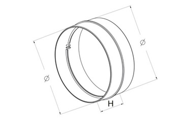 Соединитель круглого воздуховода Соединитель воздуховода из ПВХ 125 мм