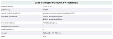 Lampa antydepresyjna FOTOVITA ŚREDNIA Ultraviol