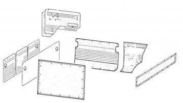 Бордовый комплект боковой обивки VW Bus T2 1970 г.