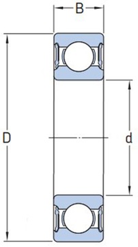 Шариковый подшипник из нержавеющей стали SS 6002 2RS MGK 15x32x9