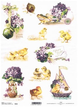 PAPIER RYŻOWY do decoupage A4 R826 Wielkanoc