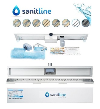 SANITLINE Линейный слив 90см Комплект + схемы PL