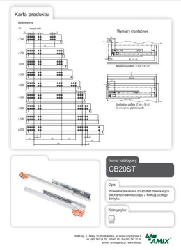 НАПРАВЛЯЮЩИЕ ДЛЯ ДЕРЕВЯННЫХ ЯЩИКОВ L-500 AMIX CB20ST