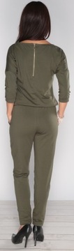 WYGODNY KOMBINEZON KHAKI Z ZAMKIEM casual S M L