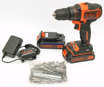 AKUMULATOROWA WIERTARKO-WKRĘTARKA 18V 40Nm 2x1,5Ah BLACK DECKER BDCDD186KB