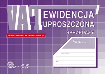 Ewidencja uproszczona sprzedaży VAT MiPro album A5 Vu55 32 str.