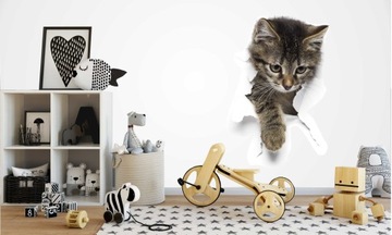 3D НАКЛЕЙКИ НА СТЕНУ для детей 120см КОШКА КОТЕНОК украшение стены