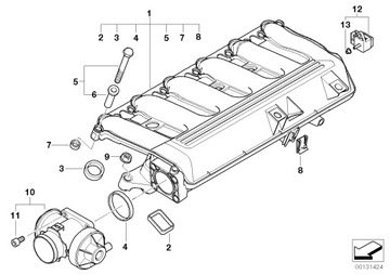 ПРОКЛАДКА ВПУСКНОГО ПАТРУБКА BMW E60 E66 530D