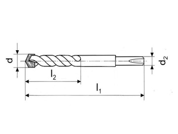 WIERTŁO do BETONU Fi 12 mm SDS PLUS Widia 12X1000