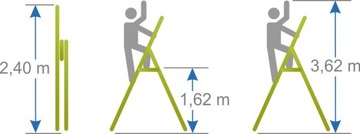 Лестница HOME алюминиевая 8-ступенчатая ALVE 150 KG