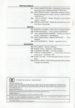 JĘZYKI OBCE W SZKOLE rocznik 1996 czasopismo naucz