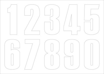 НАКЛЕЙКА С СТАРТОВЫМ НОМЕРОМ № 3 130 мм БЕЛАЯ 3 ШТ.